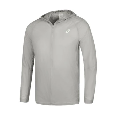 ASICS Breathable Lightweight Logo Hoodie Zip Casual Sport Jacket Men’s Gray 2011D074-021