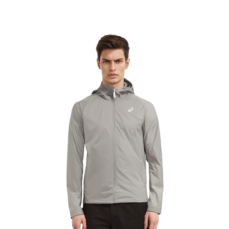 Shop ASICS Hoodie Ringan Logo Hoodie Jaket Olahraga Kasual Pria Abu-Abu 2011D074-021