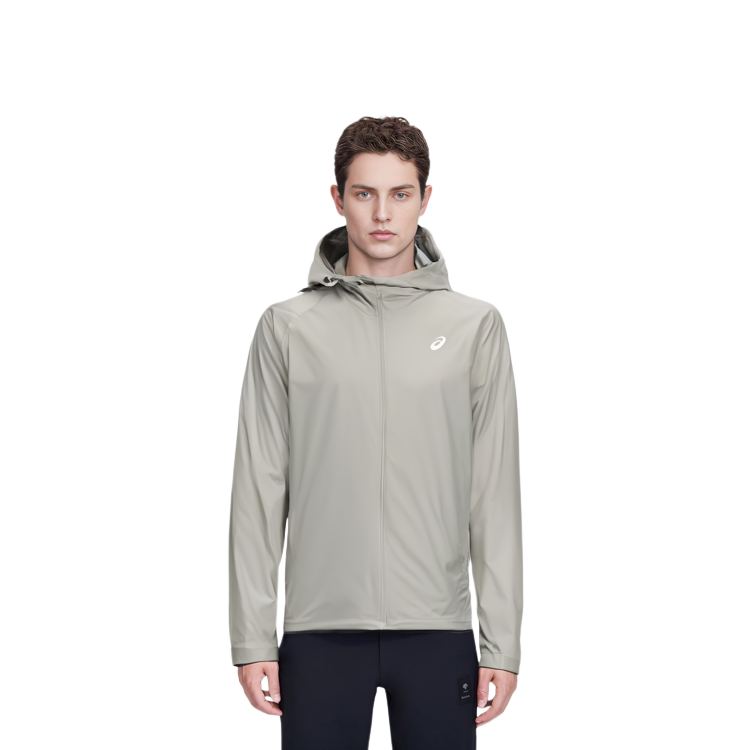 Sizing ASICS Hoodie Ringan Logo Hoodie Jaket Olahraga Kasual Pria Abu-Abu 2011D074-021