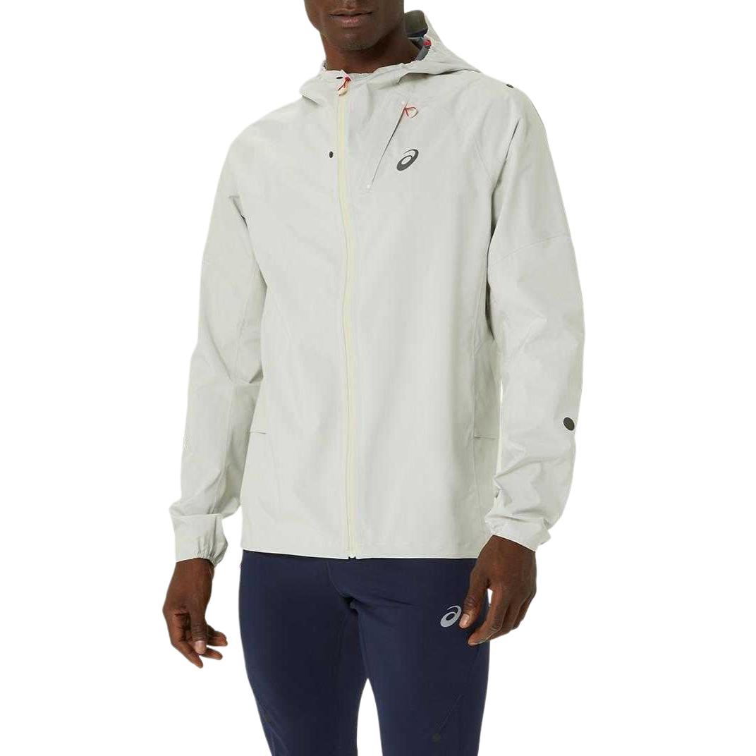 ASICS Breathable Zip-Up Hooded Jacket in Birch White 2011D121-200