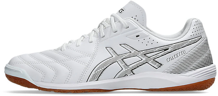 ASICS Calcetto WD 9 室內足球鞋 白色/槍金色 1113A037-103 1