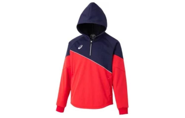 ASICS Colorblock Half-Zip Hoodie Red Long Sleeve 2121A247-600