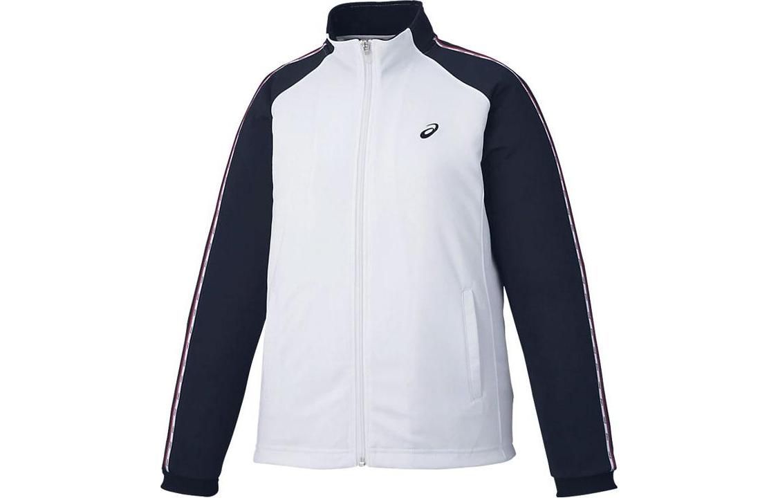 ASICS Colorblock Logo Print Zip-Up Jacket - White 2032C703-100