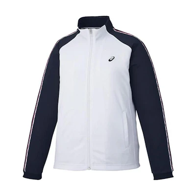 ASICS Colorblock Logo Print Zip-Up Jacket - White 2032C703-100