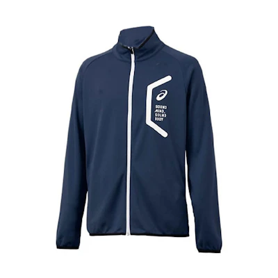 ASICS Colorblock Zip-Up Logo Jacket Blue Mens Long Sleeve 2031C26-401