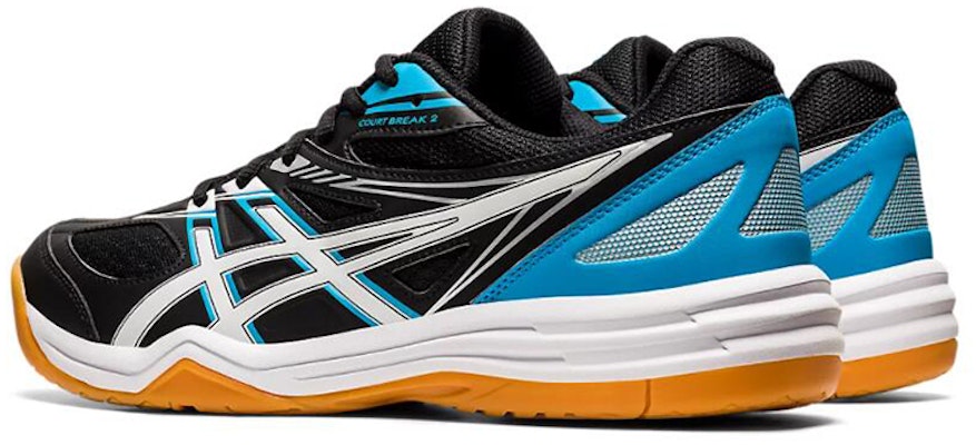 Asics Court Break 2 運動 耐磨透氣 低筒 跑步鞋 男女款 黑白藍 Shop Asics Court Break 2 運動 耐磨透氣 低筒 跑步鞋 男女款 黑白藍