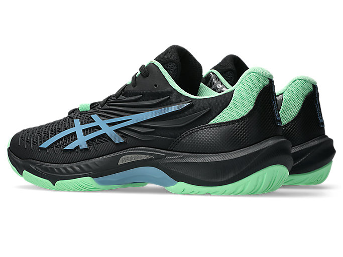 Lookbook ASICS Court Control FF 4 Tennis Shoes. Black/Saba Blue 1071A125-001