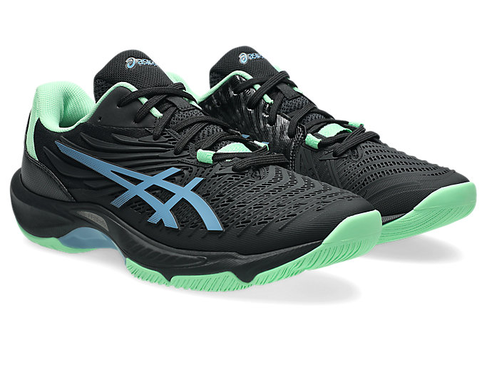 Lookbook ASICS Court Control FF 4 Tennis Shoes. Black/Saba Blue 1071A125-001