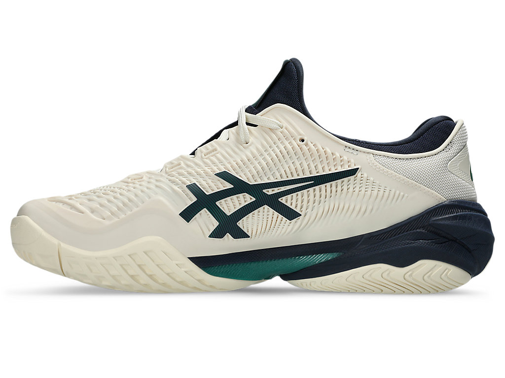 Shop ASICS コート FF 3 オールコート クリーム/ジャスパーグリーン 1041A370-105