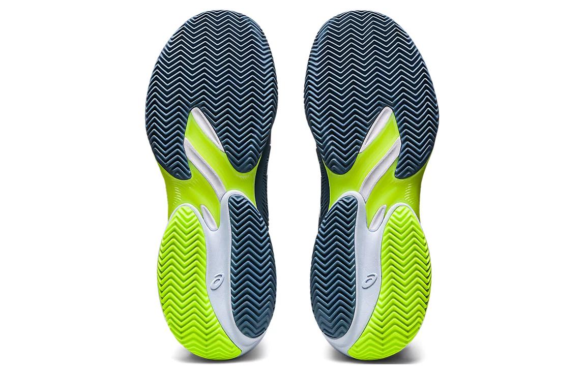 Sizing ASICS Court FF 3 Clay 'Steel Blue Lime' Sneaker Biru Hijau 1041A371-400