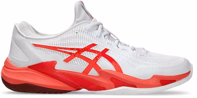 ASICS Court FF 3 Novak (All Court) Tennis Shoes White/Electric Red 1041A522-966 ASICS Court FF 3 Novak (All Court) Tennis Shoes White/Electric Red 1041A522-966