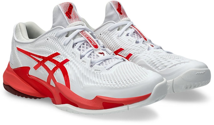 ASICS Court FF 3 Novak (All Court) Tennis Shoes White/Electric Red 1041A522-966 Order ASICS Court FF 3 Novak (All Court) Tennis Shoes White/Electric Red 1041A522-966