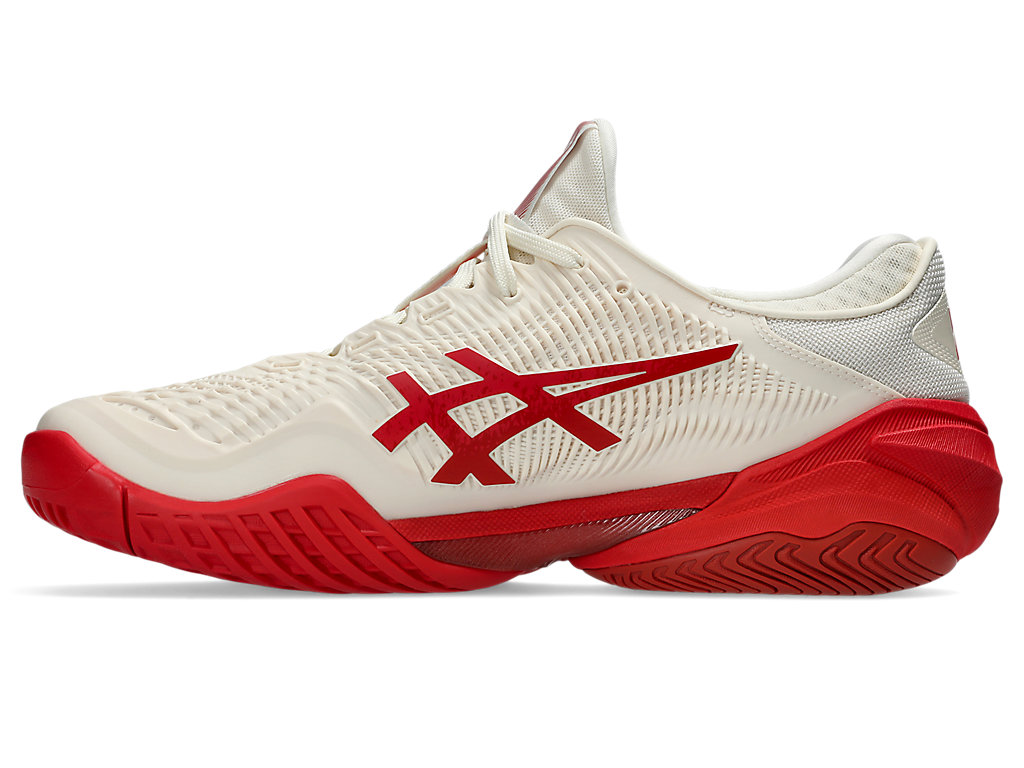 Shop ASICS Court FF 3 Novak Kasut Semua Gelanggang Krim/Merah Klasik 1041A522-968