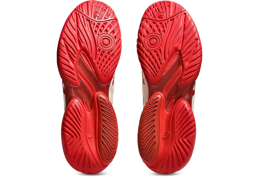 Sizing ASICS Court FF 3 Novak Kasut Semua Gelanggang Krim/Merah Klasik 1041A522-968