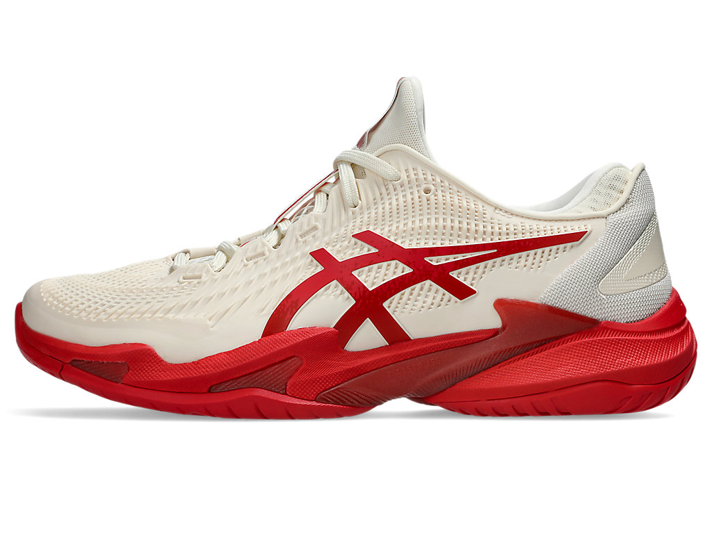 Cheap ASICS Court FF 3 Novak Kasut Semua Gelanggang Krim/Merah Klasik 1041A522-968