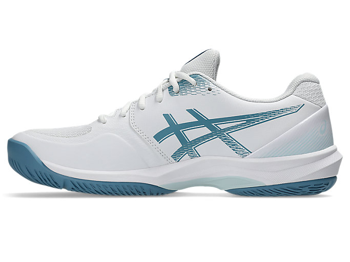 Shop ASICS Court Hunter FF Volleyball Shoes White/Saba Blue 1071A111-103
