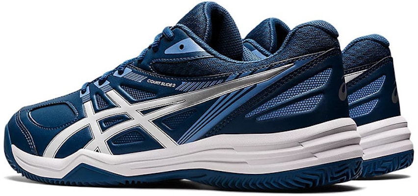 亚瑟士Court Slide 2蓝白色运动鞋 1041A196-402 Lookbook 亚瑟士Court Slide 2蓝白色运动鞋 1041A196-402