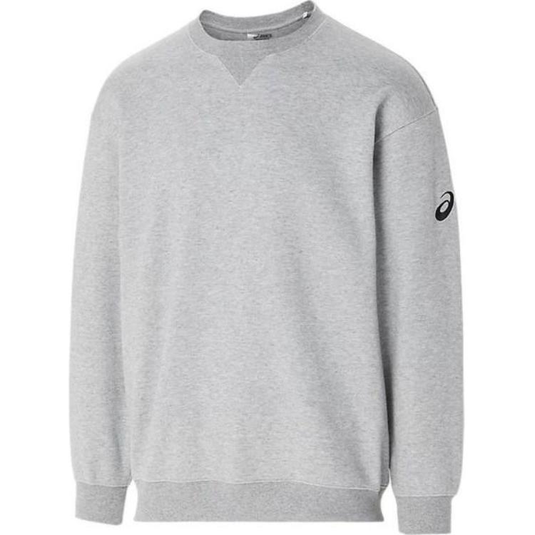ASICS Crewneck Solid Color Long-Sleeve Sweatshirt Gray 2063A321-020