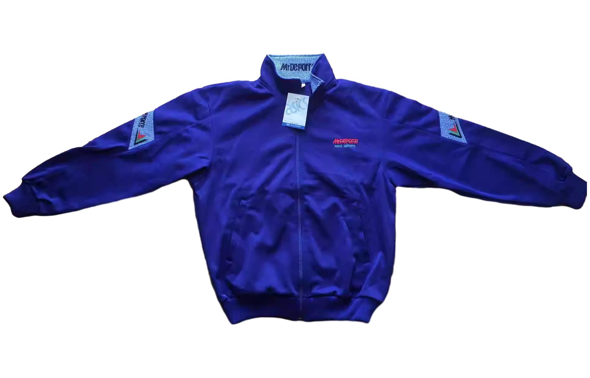 ASICS Deep Sea Blue Logo Sleeve High-Collar Jacket D-4765