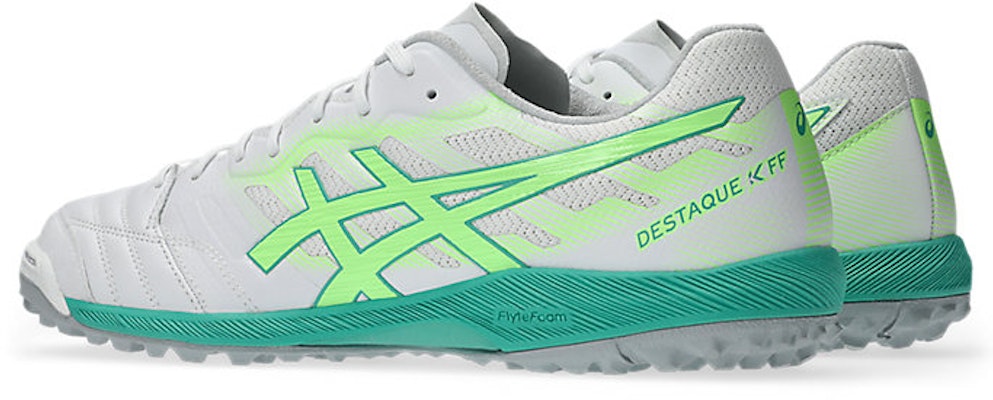 ASICS Destaque K FF TF Zapatos de Fútbol Blanco/Verde Iluminado. 1111A218-102 Lookbook ASICS Destaque K FF TF Zapatos de Fútbol Blanco/Verde Iluminado. 1111A218-102