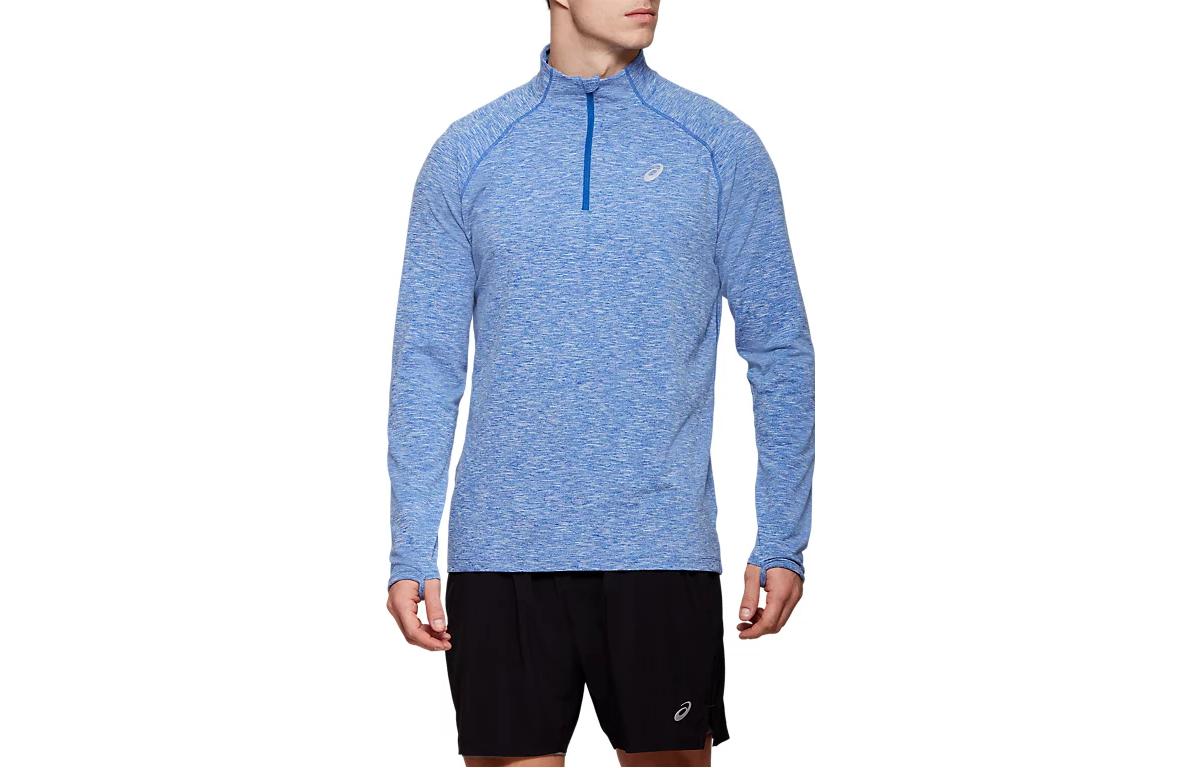 ASICS Doarai Blue Quarter Zip High Neck Pullover Long Sleeve Top 2011A138-401