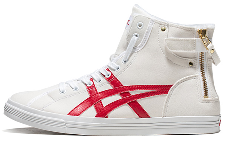 ASICS Double Clutch White/Red Fleece High Board Shoe 1201A012-100