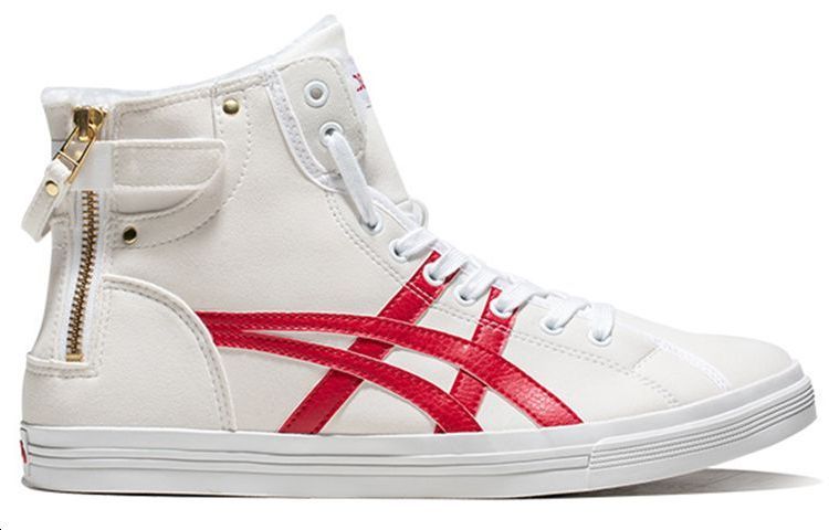 Order アシックス ダブルクラッチ フリース ハイカット 白/赤 1201A012-100