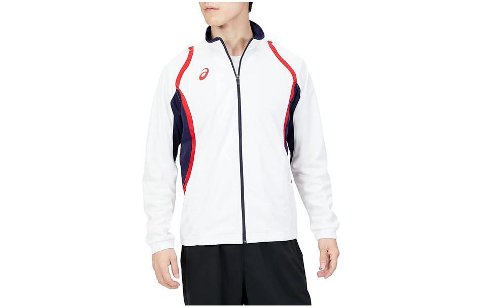 ASICS Dry Deco Colorblock Logo Track Jacket White Mens 2031D912-100