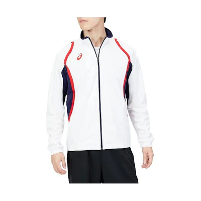 ASICS Dry Deco Colorblock Logo Track Jacket White Mens 2031D912-100