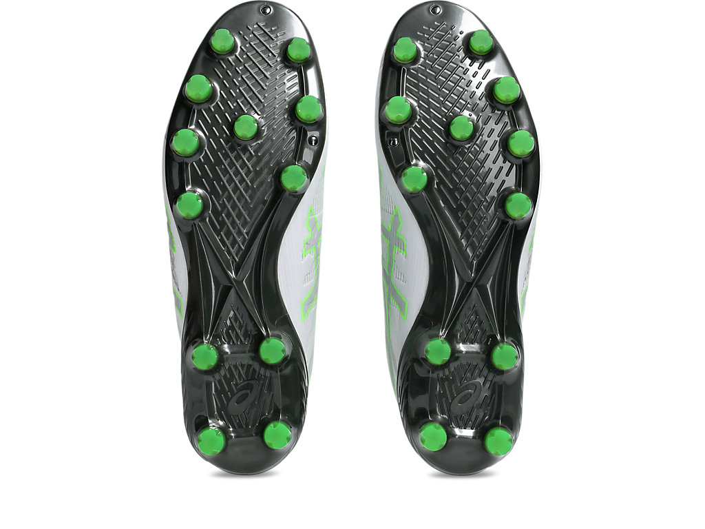 Sizing ASICS DS Light Acros 3 Botas de Fútbol Blanco/Verde Gecko 1101A070-103