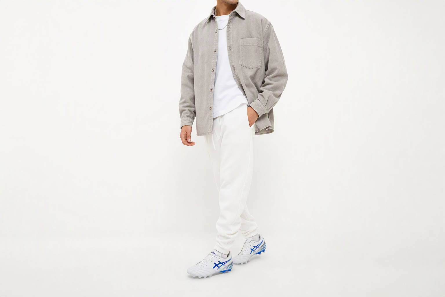 Order ASICS DS Light宽版足球鞋 白色/亚瑟士蓝 1103A125-100
