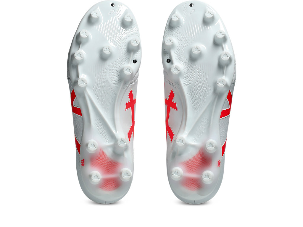 Sizing アシックス DS ライト アドバンス ワイド サッカースパイク ホワイト/フラッシュレッド 1103A098-104
