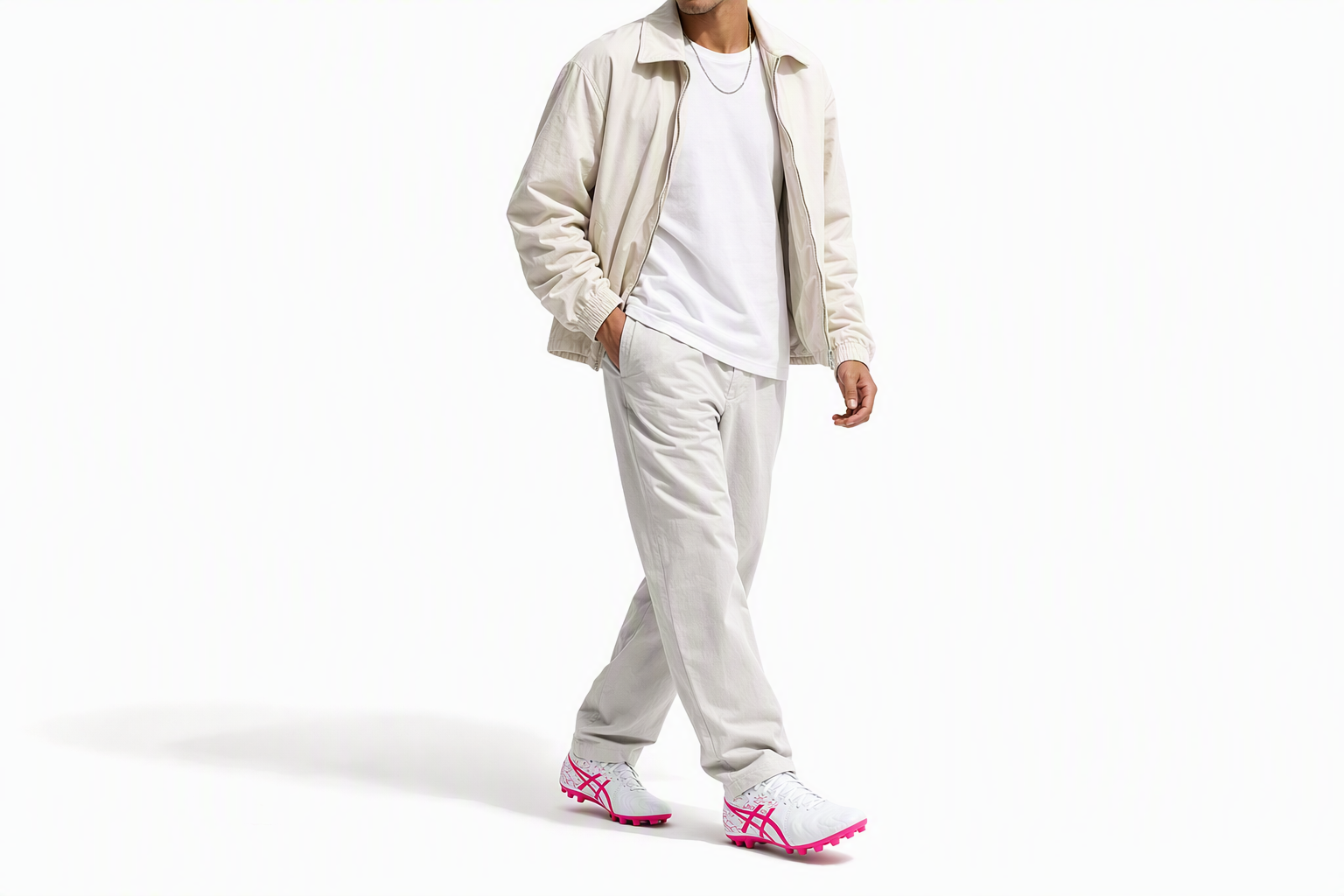 Order Asics DS LIGHT 休閒舒適萬用 防滑耐磨 足球鞋 男款 白粉