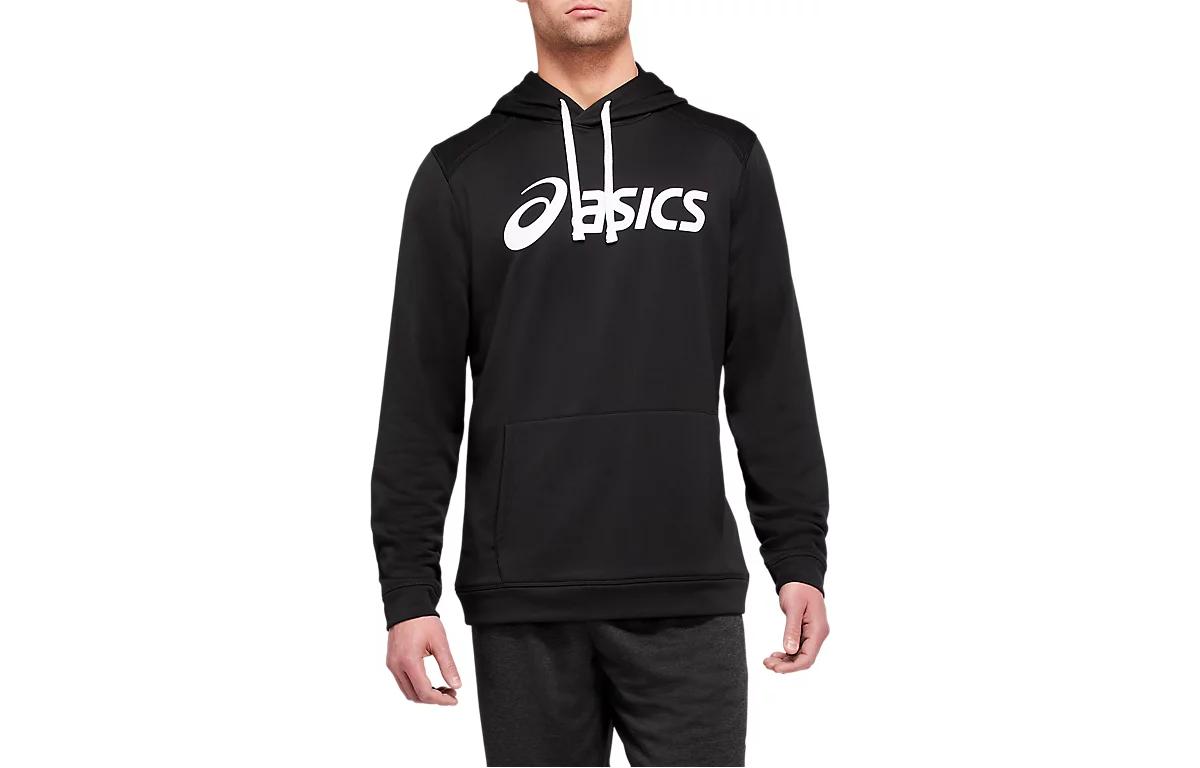 ASICS French Terry Hoodie Black Pullover with Letter Print Design 2031B095-001