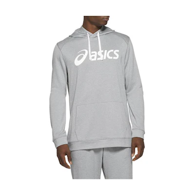 ASICS French Terry Hoodie Gray Loose-Fit Printed Long-Sleeve Sweatshirt 2031B095-033