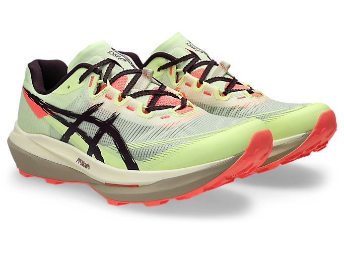 Lookbook ASICS Fujispeed 4 Zapatillas Trail Running Amarillo Iluminado/Berenjena Oscura 1013A179-750