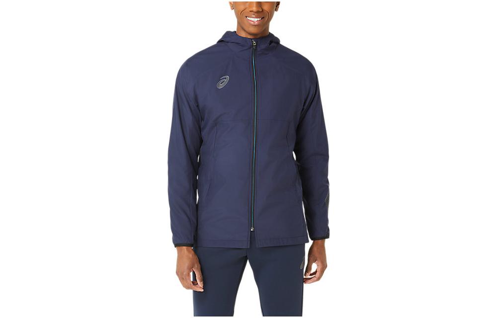 ASICS Full-Zip Solid Color Hoodie Jacket - Navy Blue 2101A238-405