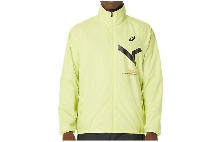 ASICS FW23 Reflective Yellow Logo Print Zip-Up Jacket Long Sleeve 2031E272-750