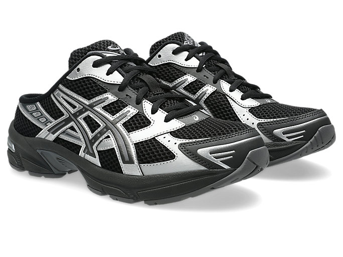 Lookbook アシックス GEL-1130 ミュールスライド スニーカー ブラック/グラファイトグレー 1203B048-001