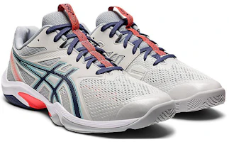 Lookbook Asics Gel-Blade 8 減震防滑運動閃躲鞋 灰藍拼色