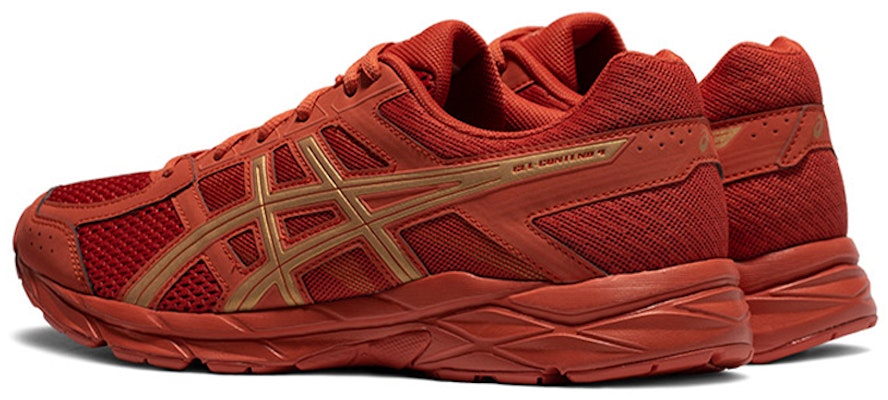 Asics Gel-Contend 4 減震耐磨防滑 低筒 跑步鞋 男款 紅金 Order Asics Gel-Contend 4 減震耐磨防滑 低筒 跑步鞋 男款 紅金