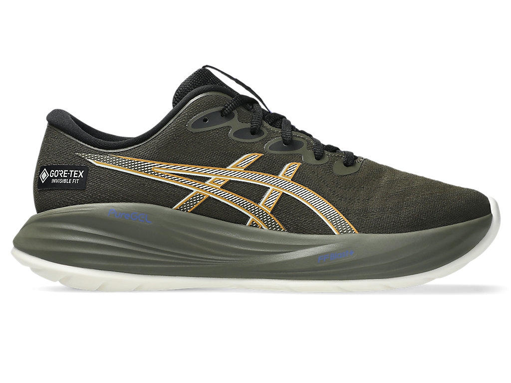 ASICS GEL-CUMULUS 27 GTX Waterproof Running Shoes Brown Stone/Whisper Green 1011C048-200