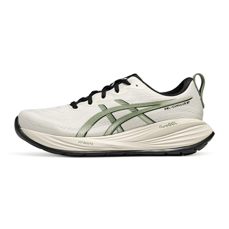 ASICS Gel-Cumulus 27 Running Shoes White Green - Cushioned & Breathable 1011C092-100