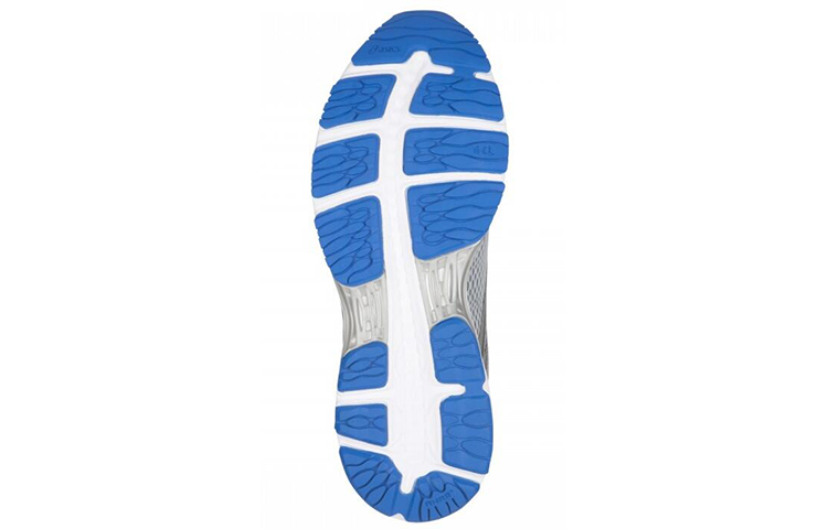 Shop Asics Gel-Cumulus 防滑減震運動跑步鞋 灰黑藍拼色 4E寬