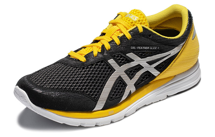 Lookbook アシックス ゲルフェザーグライド4 黒/黄 T6K1N-001