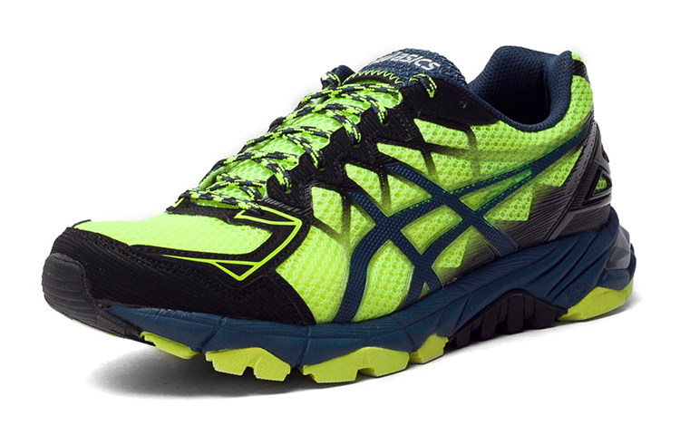 Lookbook Asics Gel-FujiTrabuco 4 舒適耐磨越野跑步鞋 黑螢光綠
