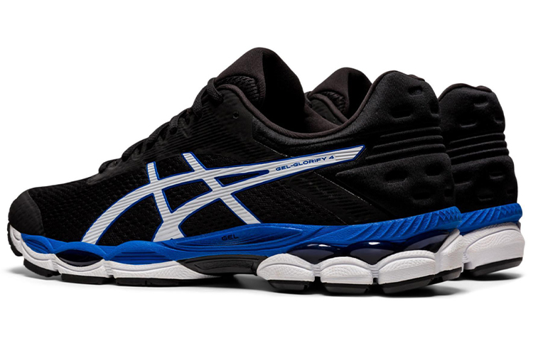 Shop Asics Gel-Glorify 4 跑步鞋 黑白藍