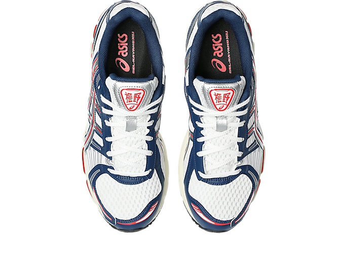 Sizing Asics GEL-KAYANO 12 Scarpe da Ginnastica Bianco/Blu Independence 1203A885-100