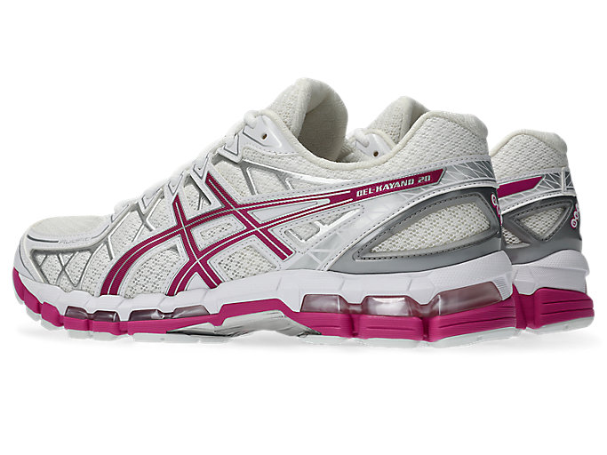 Shop ASICS GEL-KAYANO 20 Running Shoes White/Raspberry 1203A388-108