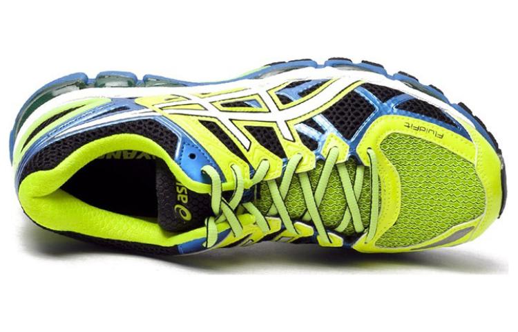 Shop Asics Gel-Kayano 21 休閒透氣跑步鞋 黃藍拼接